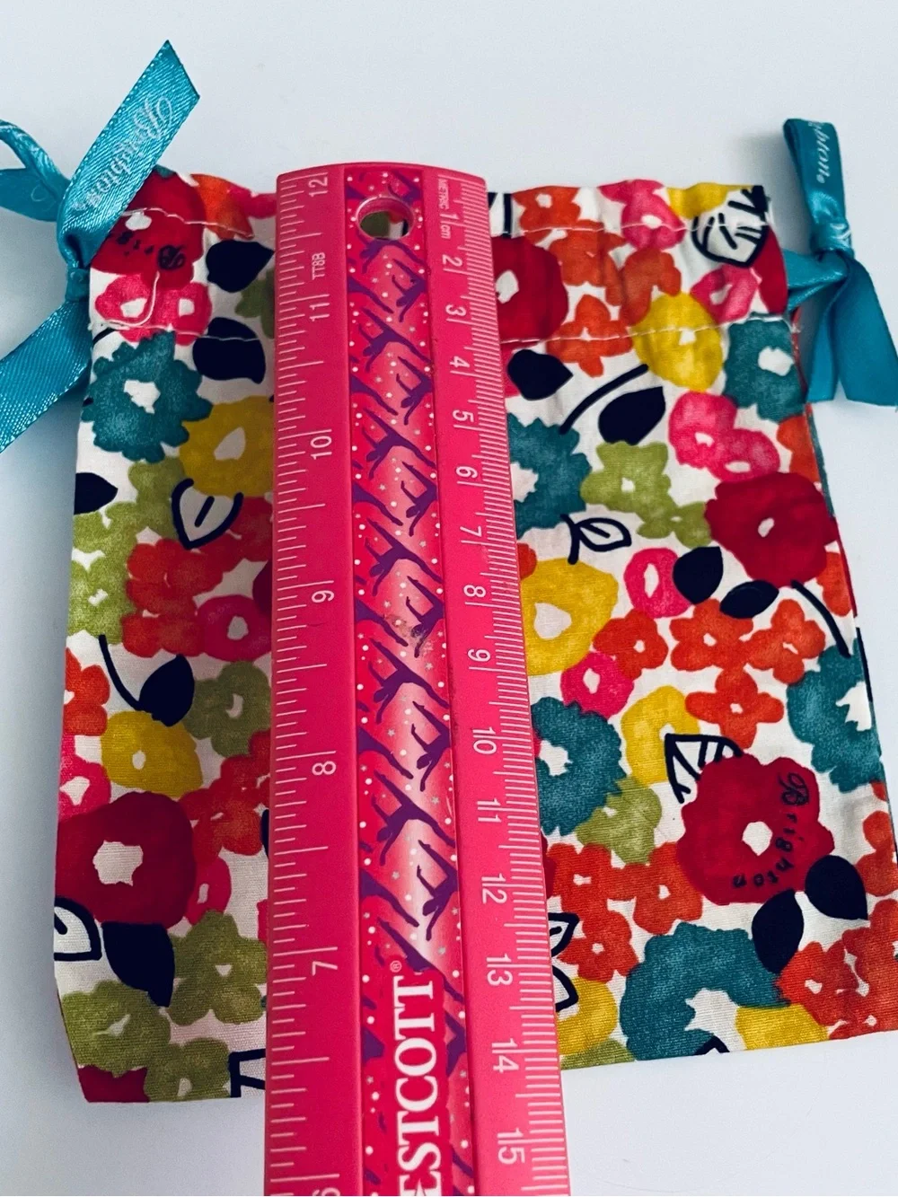 Brighton Floral Drawstring Pouch - Red, Pink, Yellow, Teal, Green, Black
